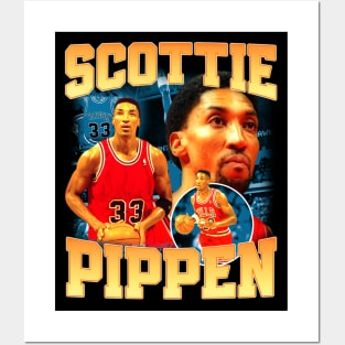 Scottie Pippen Basketball Legend Signature Vintage Retro 80s 90s Bootleg Rap Style Posters and Art